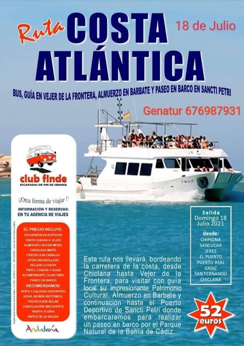 Ruta Atlántica - Visita guiada Vejer, almuerzo en Barbate y Paseo en barco  en Chiclana - Eventos 