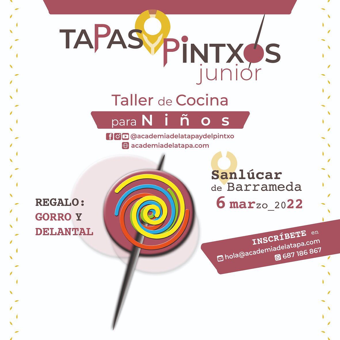 director hogar confirmar Tapas y Pintxos Junior - Taller de cocina para niños en Sanlúcar de  Barrameda - Eventos - Cabila.com