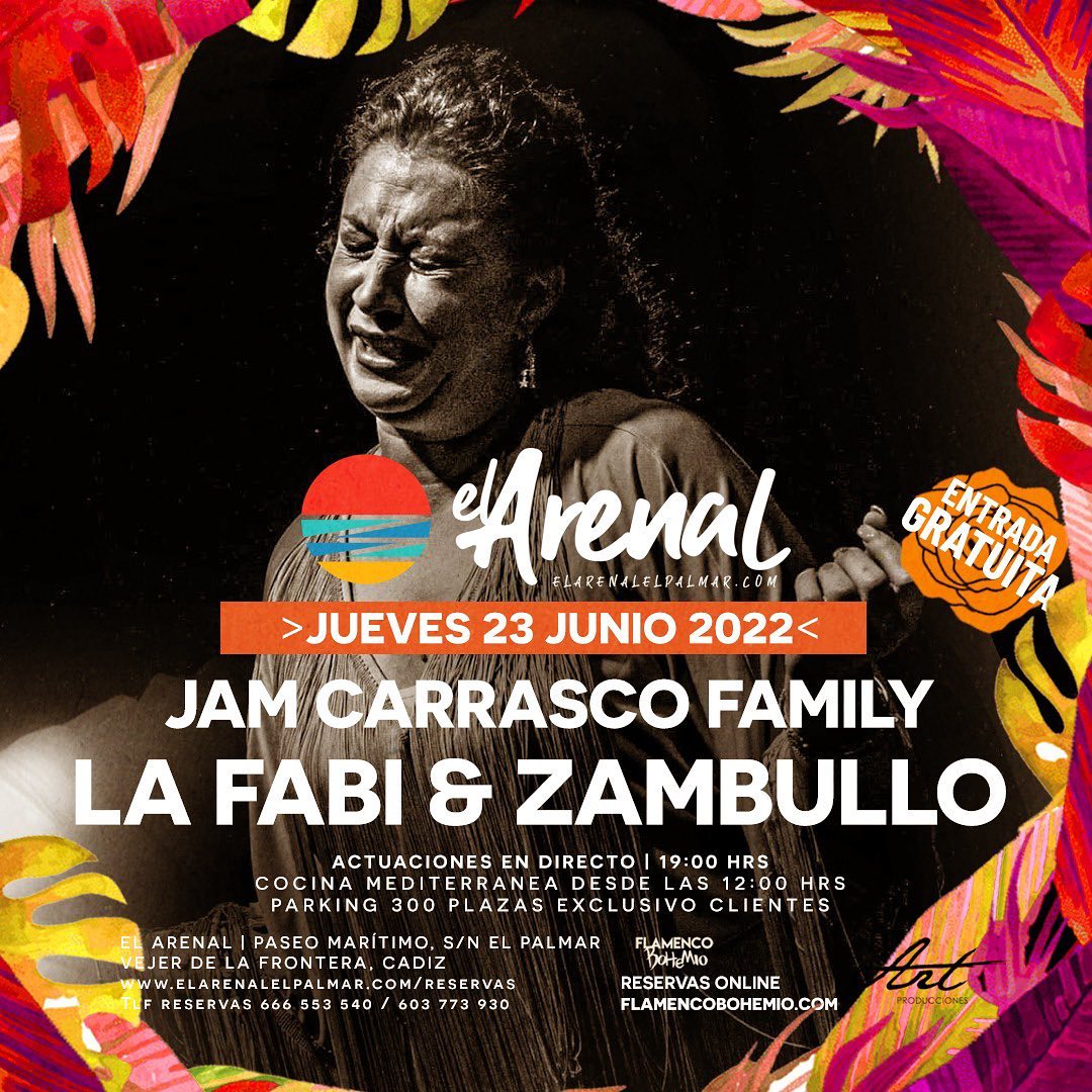 Actuación Jam Carrasco Family - La Fabi & Zambullo en el Chiringuito El Arenal El Palmar