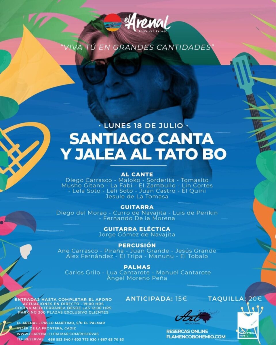 Santiago canta y jalea al Tato Bo en el Chiringuito El Arenal El Palmar