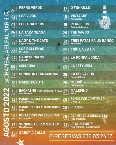 Actuaciones en directo - Agosto 2022 en Chambala El Palmar