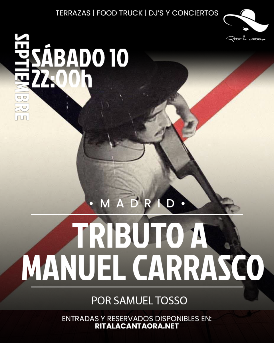 Concierto de Samuel Tosso 'Tributo a Manuel Carrasco' en Rita La Cantaora Madrid