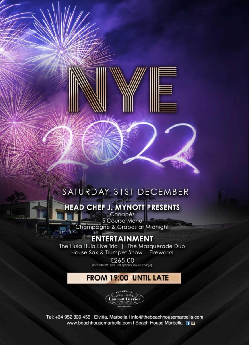 New Years Eve Party at The Beach House Marbella
