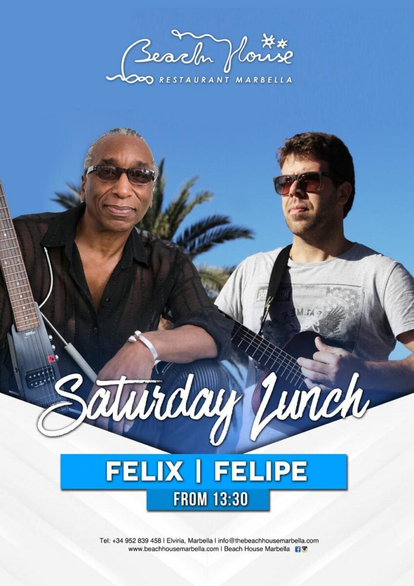 Saturday lunch-time with live music at The Beach House Marbella