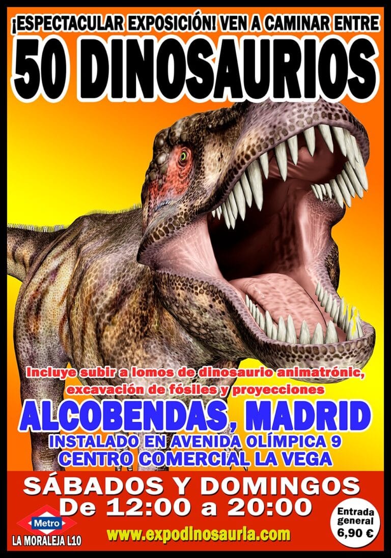 Exposicion 50 Dinosaurios en Centro Comercial La Vega Alcobendas 768x1097