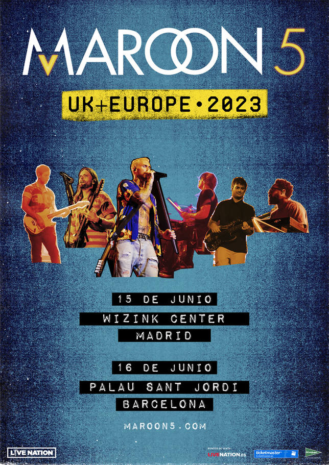 Concierto Maroon 5 UK + Europe 2023 en Palau Sant Jordi en Barcelona