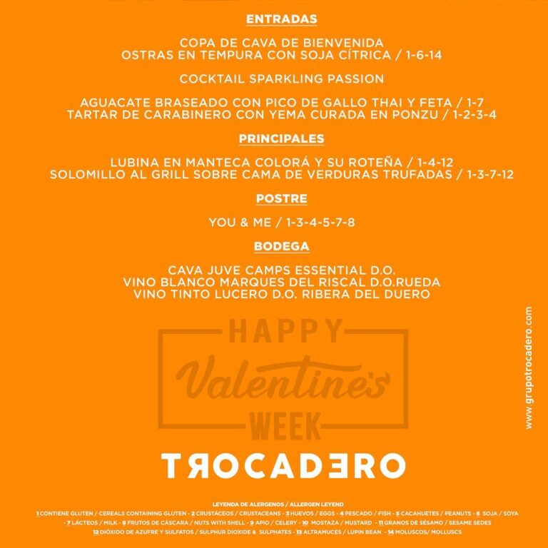 Cena Lovers Week en Trocadero Arena Marbella Menu 768x768