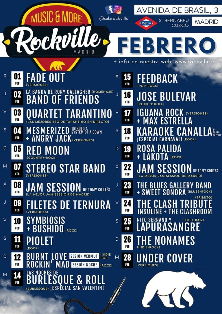 Conciertos programacion Febrero 23 en Sala Rockville Madrid 768x1087