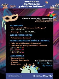 Carnaval del distrito Salamanca 2023 | Barrio de Salamanca (Madrid) | 11 y 19/02/2023 | Cartel Jornada cultural y de ocio infantil