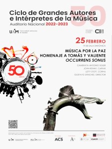 Concierto Música por la Paz | 'Occurrens Sonus, ecos celtas y romanos' | Camerata Antoni Soler | Auditorio Nacional de Música | Madrid | 25/02/2023 | Cartel