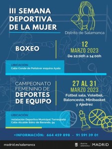 3ª Semana de la Mujer | 12-31/03/2023- Distrito de Salamanca (Madrid) | Cartel
