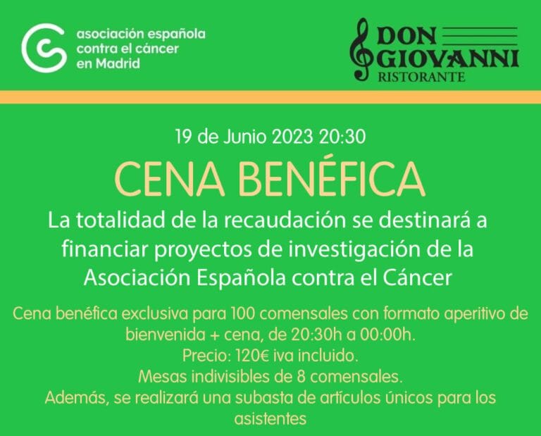 Cena Benefica contra el Cancer en Don Giovanni Madrid 768x619