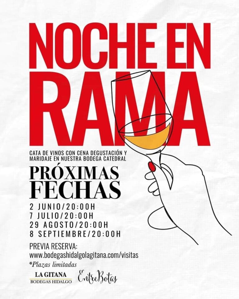 Noche en Rama Cata y cena degustacion y maridaje en Bodegas Hidalgo La Gitana 768x959