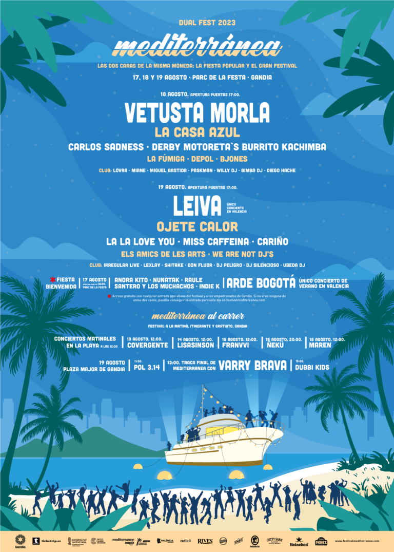 Festival Mediterranea 2023 en Gandia Cartel 768x1075