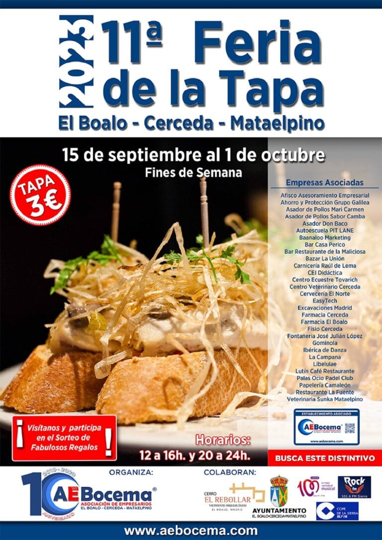 XI Feria de la Tapa de Cerceda El Boalo y Mataelpino 2023 768x1086