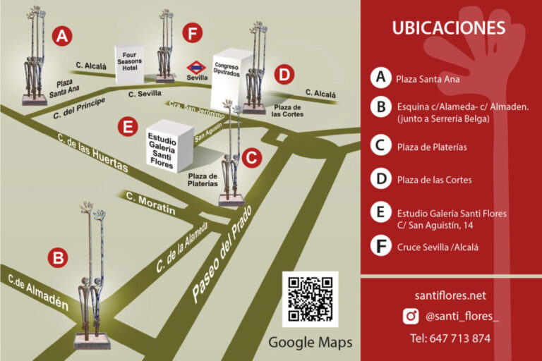 Exposicion Urbana de Santi Flores en Barrio de las Letras Ubicacion 768x512