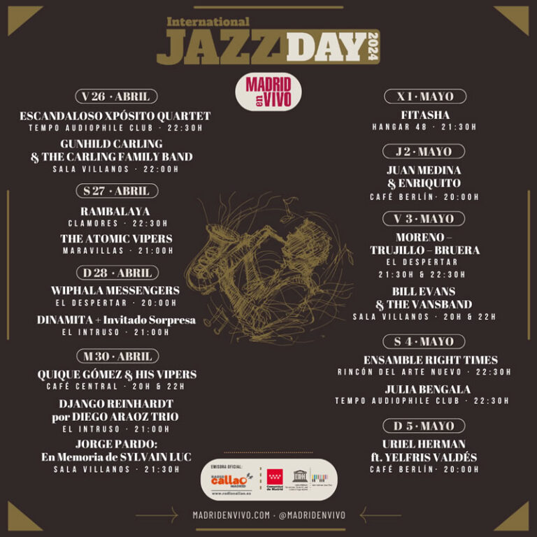 Conciertos Dia Internacional del Jazz 2024 Madrid en Vivo 768x768
