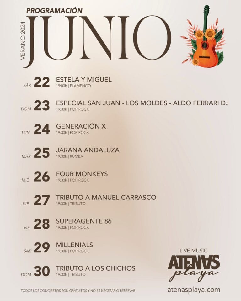 Conciertos Atenas Playa Junio 2024 768x960