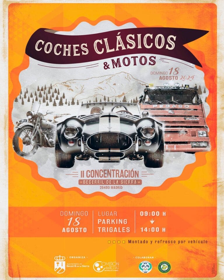 Concentracion de coches y motos clasicas en Becerril de la Sierra 768x960