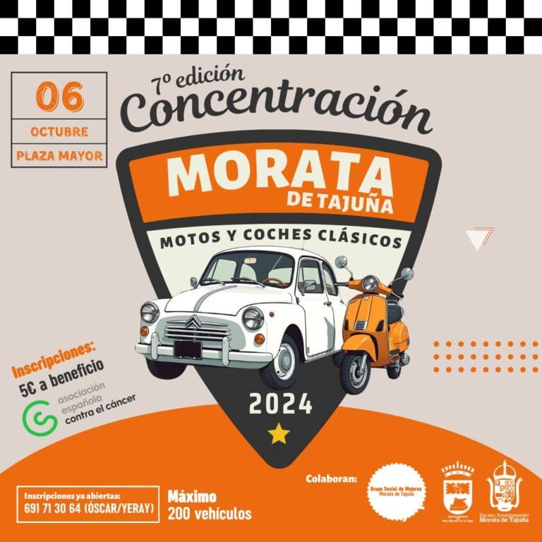 Concentracion de coches y motos clasicas en Morata de Tajuna 768x768