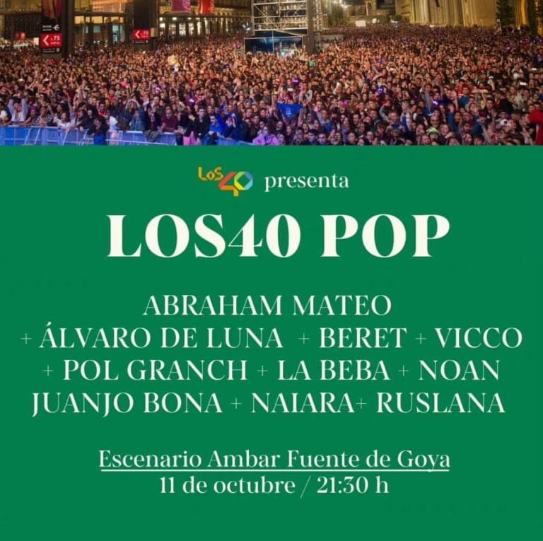Concierto Los 40 Pop Fiestas del Pilar Zaragoza 2024 768x765