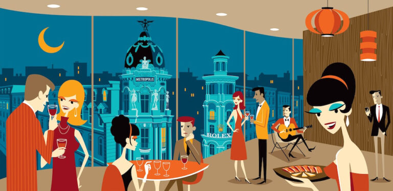Exposicion Moon Over Madrid ¡FIESTA de Josh Agle Shag en La Fiambrera Art Gallery 3 768x373
