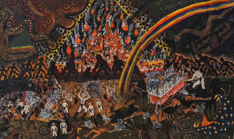 Exposicion Somos raices. Santiago Yahuarcani y Nereyda Lopez en el Circulo de Bellas Artes 768x456