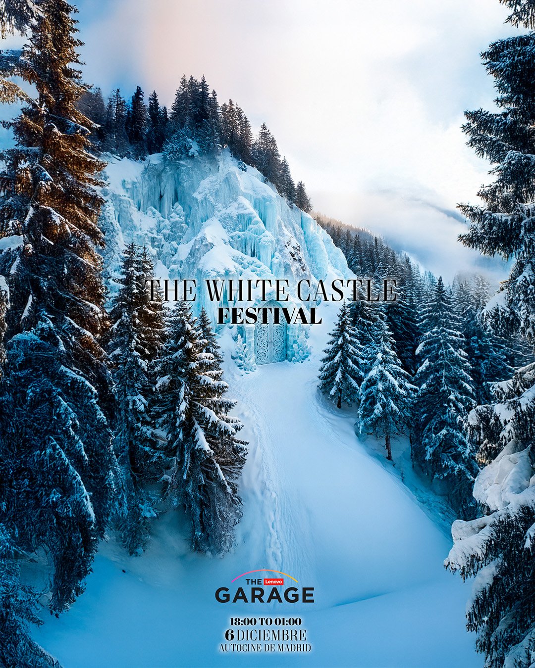 The White Castle Festival en la nieve en el centro de Madrid