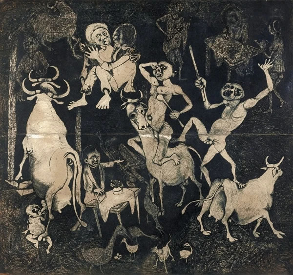 Exposicion La historia no se repite pero rima. Dumile Feni Guernica africano en el Museo Reina Sofia
